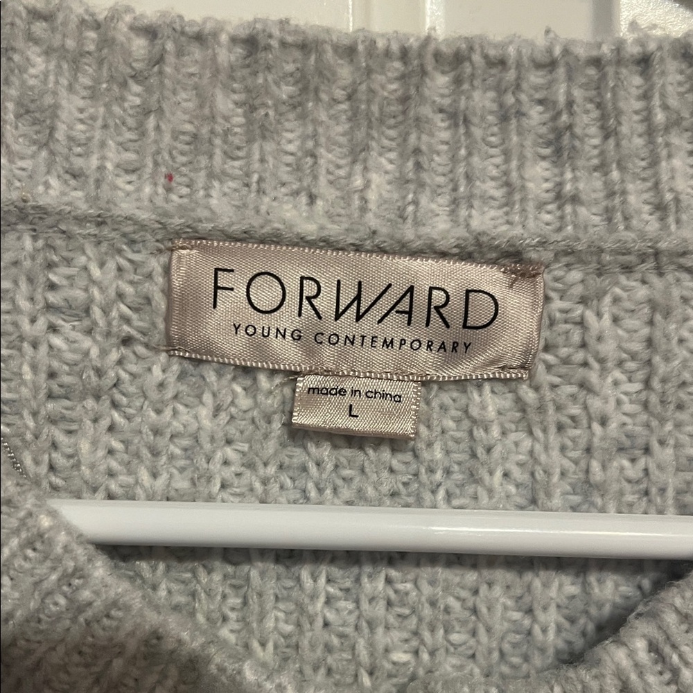 Gray Ribbed Cardigan - Picture 2 of 3